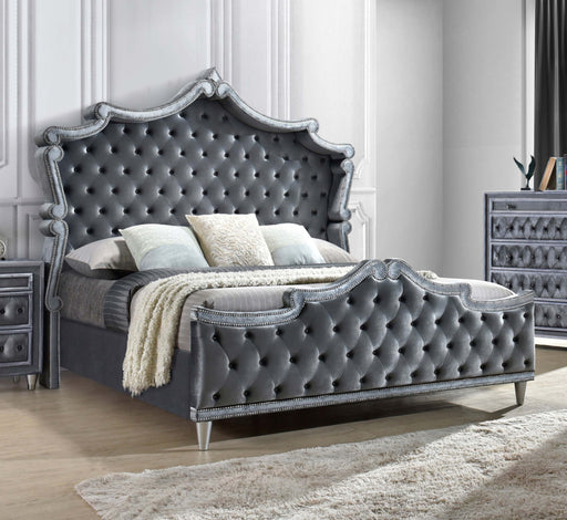 Antonella Upholstered Tufted Eastern King Bed Grey image