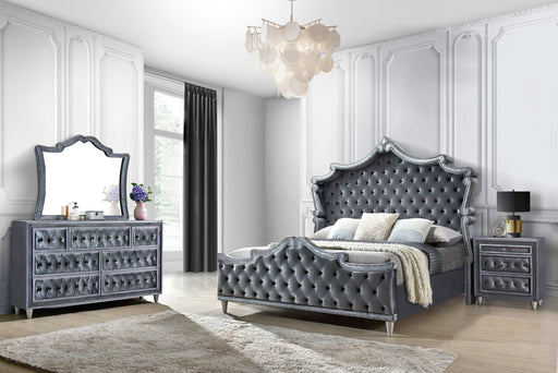 Antonella 4-Piece Queen Upholstered Tufted Bedroom Set Grey image