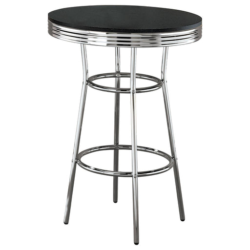 Theodore Round Bar Table Black and Chrome image