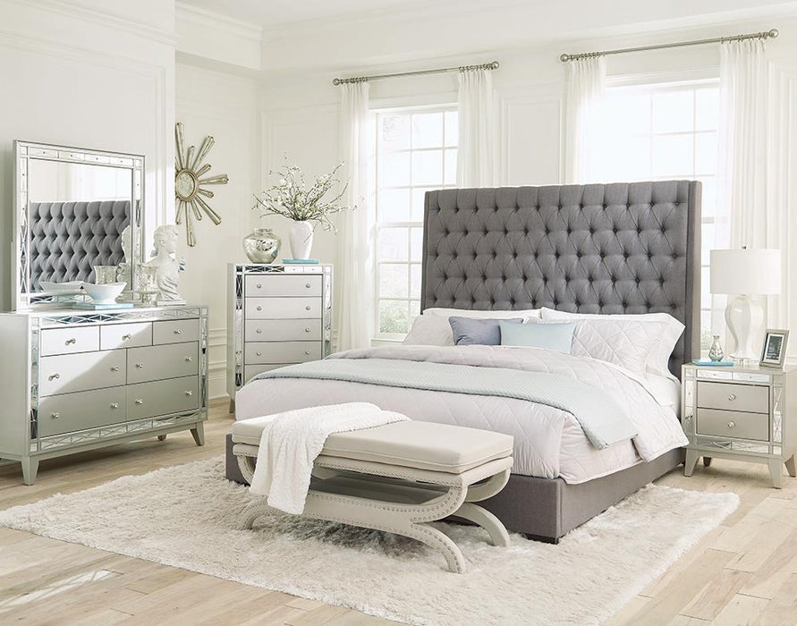 Camille 5-piece California King Bedroom Set Grey and Metallic Mercury image