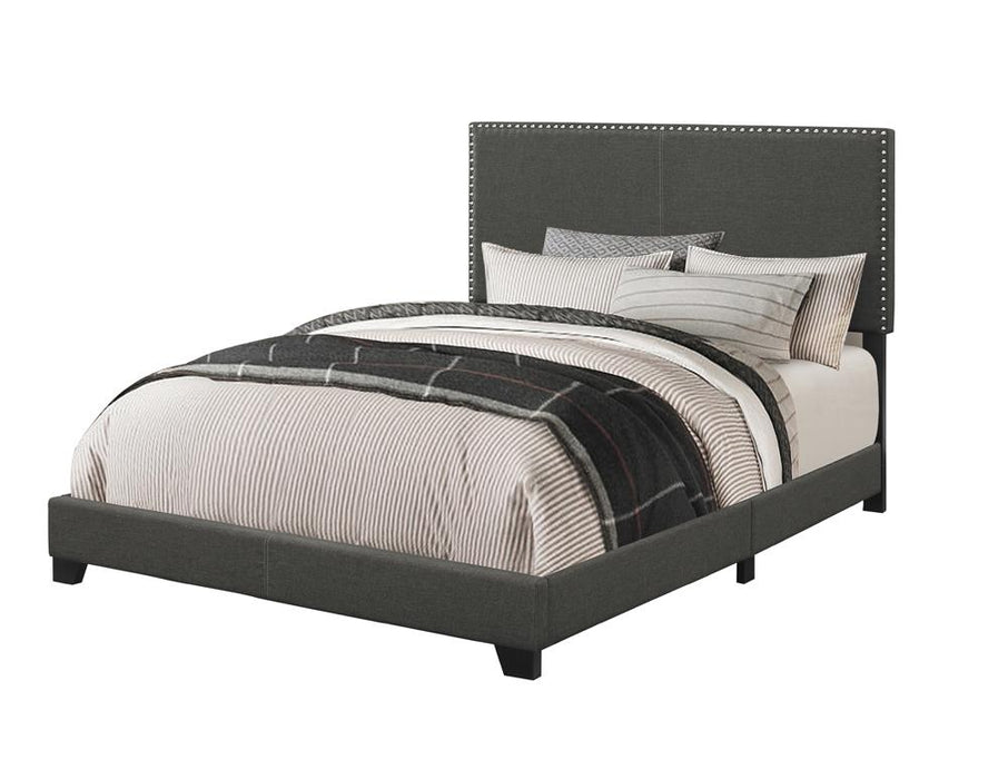 Boyd Full Upholstered Bed with Nailhead Trim Charcoal image
