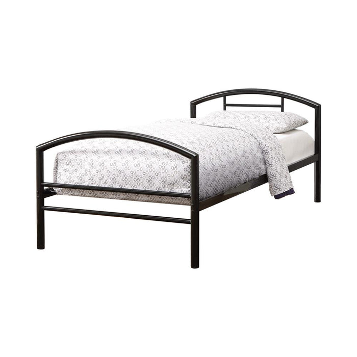 Baines Twin Metal Bed with Arched Headboard Black image