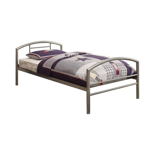 Baines Twin Metal Bed with Arched Headboard Silver image