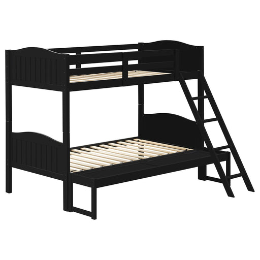 Arlo Twin Over Full Bunk Bed with Ladder Black image
