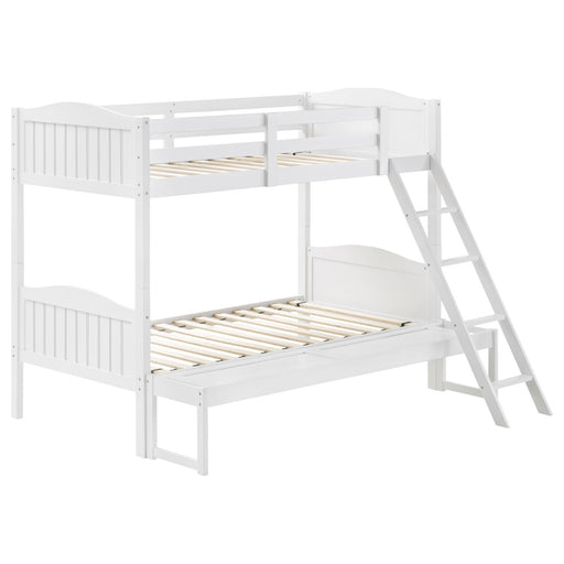Arlo Twin Over Full Bunk Bed with Ladder White image