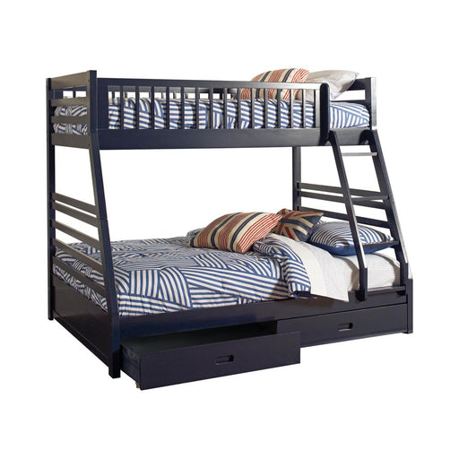 Ashton Twin Over Full 2-drawer Bunk Bed Navy Blue image