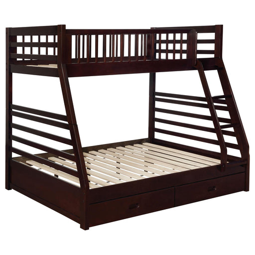 Ashton Twin Over Full 2-drawer Bunk Bed Cappuccino image