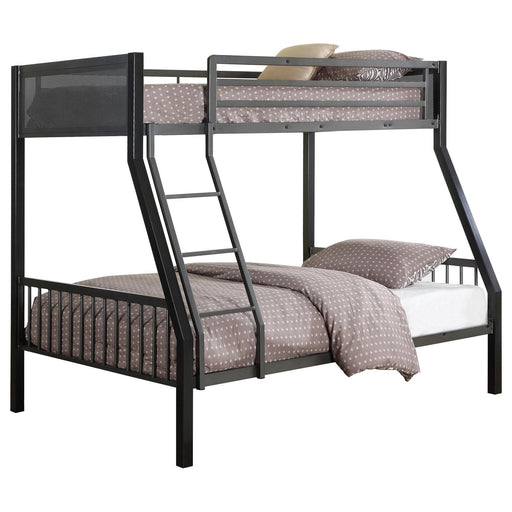 Meyers Twin Over Full Metal Bunk Bed Black and Gunmetal image