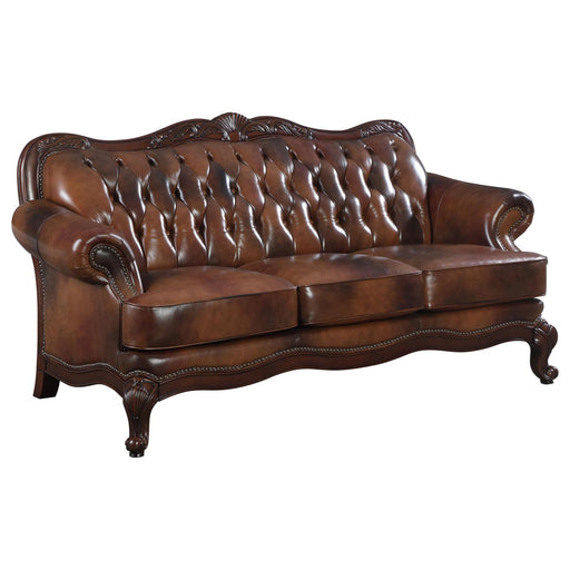 Victoria Rolled Arm Sofa Tri-tone and Brown image