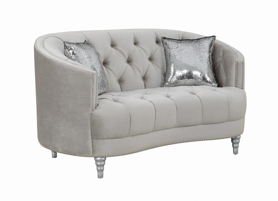 Avonlea Traditional Grey and Chrome Loveseat image