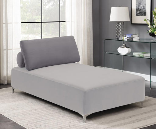 Giovanni Upholstered Accent Chaise with Removable Pillow Grey image