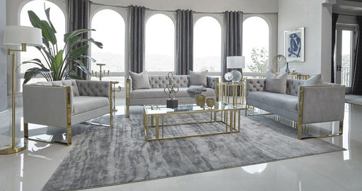 Eastbrook 3-piece Tufted Back Living Room Set Grey image