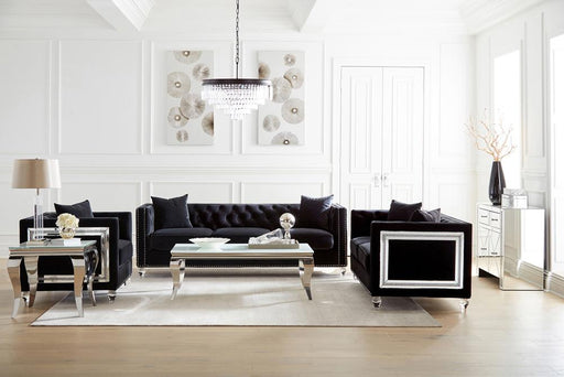 Delilah Upholstered Living Room Set Black image