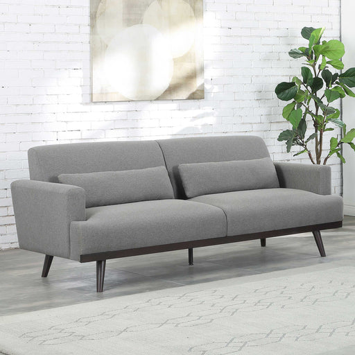 Blake Upholstered Sofa with Track Arms Sharkskin and Dark Brown image