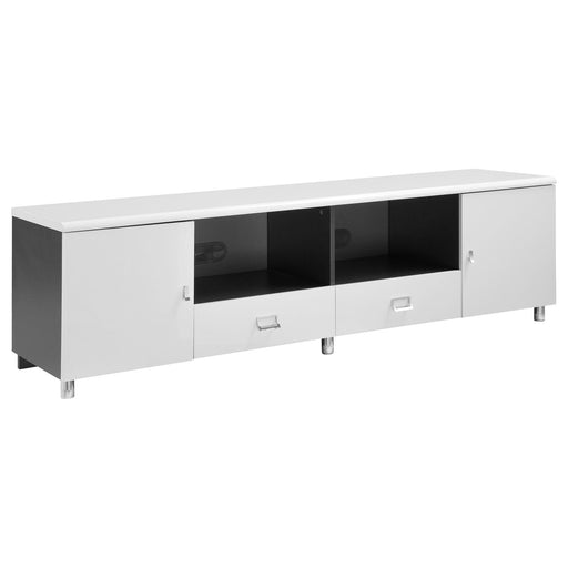 Burkett 2-drawer TV Console White and Grey image