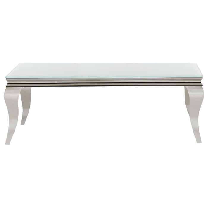 Luna Rectangle Coffee Table White and Chrome image