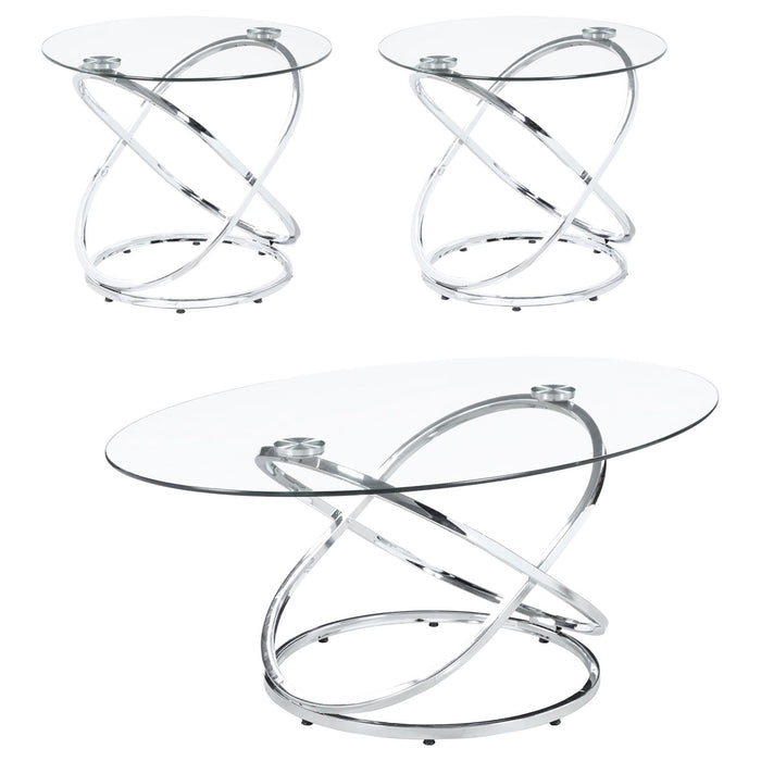 Warren 3-piece Occasional Set Chrome and Clear image