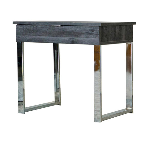 Baines Square 1-drawer End Table Dark Charcoal and Chrome image