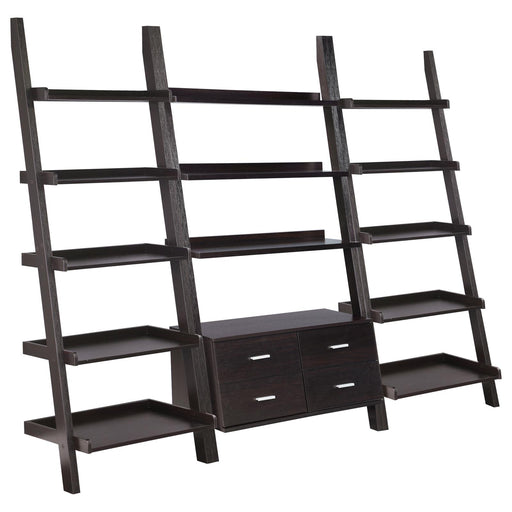 Colella 3-piece Storage Ladder Bookcase Set Cappuccino image