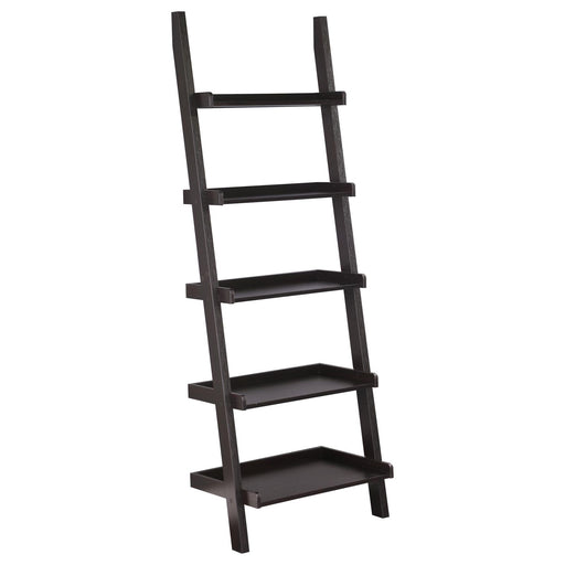 Colella 5-shelf Ladder Bookcase Cappuccino image