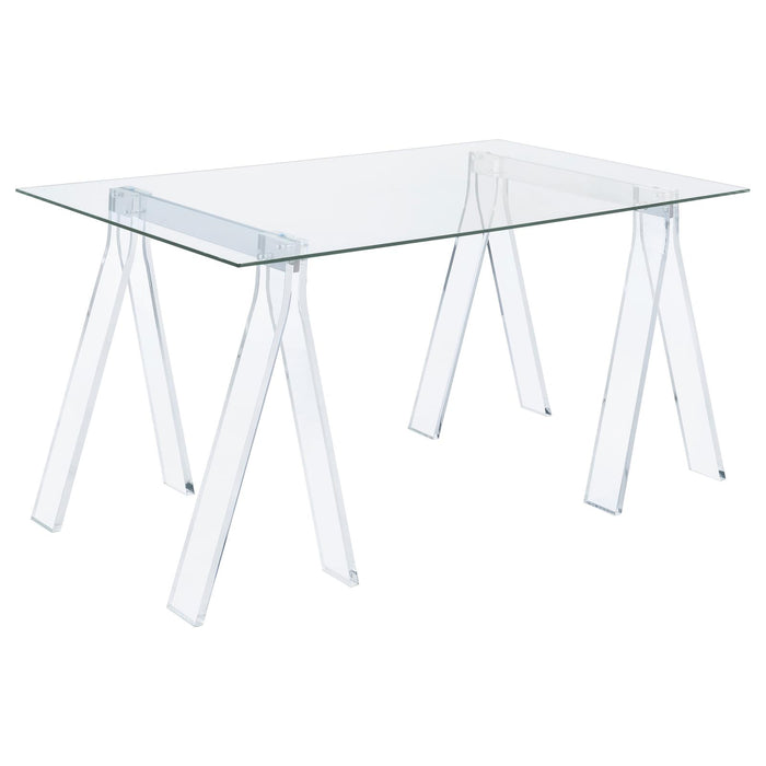 Amaturo Writing Desk with Glass Top Clear image