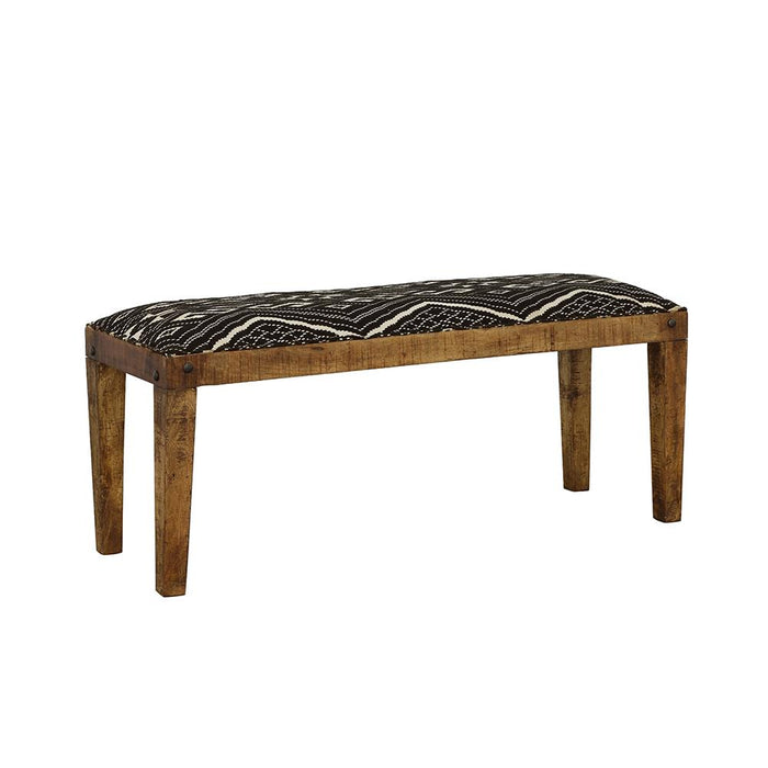 Lamont Rectangular Upholstered Bench Natural and Navy image