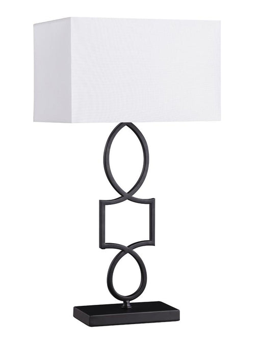 Leorio Rectangular Shade Table Lamp White and Black image