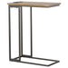 Rudy Snack Table with Power Outlet Gunmetal and Natural image