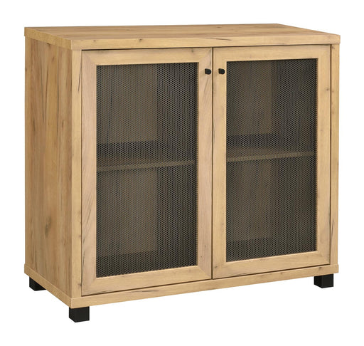 Mchale Accent Cabinet with Two Mesh Doors Golden Oak image