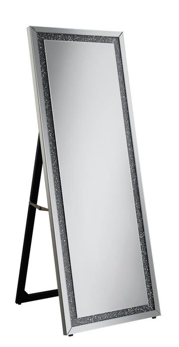 Novak Rectangular Cheval Floor Mirror Silver image