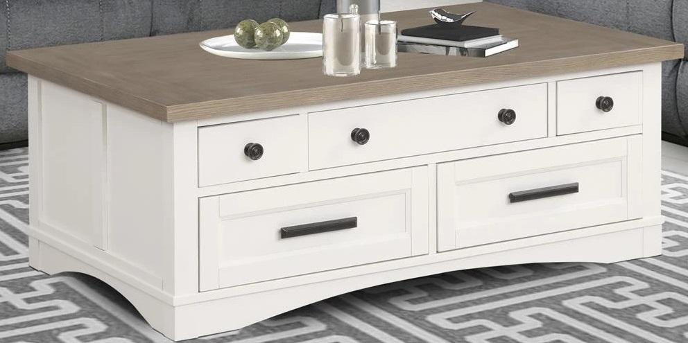 Parker House Americana Modern Cocktail Table with Lift Top in Cotton image