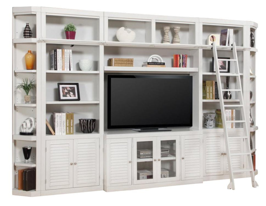 Parker House Boca 6 Piece Entertainment Wall with Ladder in Cottage White image