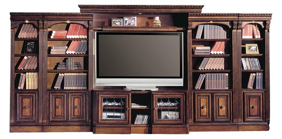 Parker House Huntington Expandable Inset Entertainment Wall in Vintage Pecan image