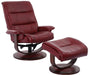 Parker House Knight Manual Reclining Swivel Chair and Ottoman Rouge image