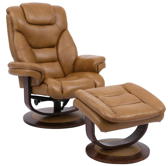 Parker House Monarch Manual Reclining Swivel Chair and Ottoman in Butterscotch image