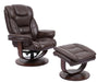 Parker House Monarch Manual Reclining Swivel Chair and Ottoman in Robust image