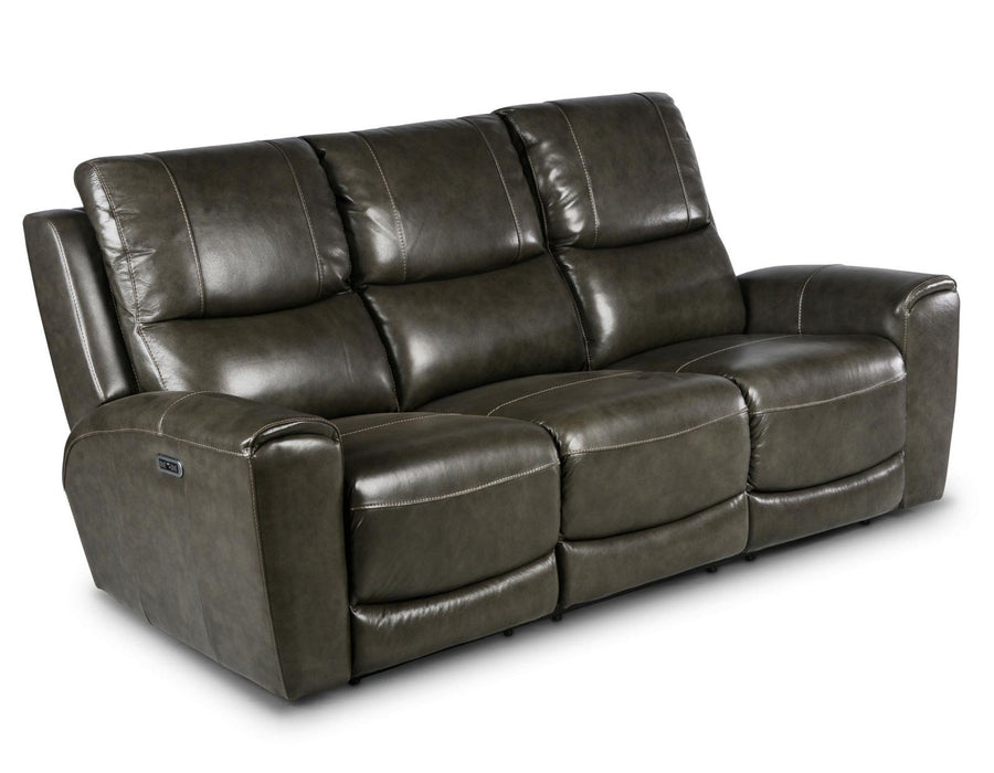Steve Silver Laurel Leather Dual Power Reclining Sofa in Grey image