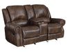 Steve Silver Navarro Manual Reclining Console Loveseat in Saddle Brown image