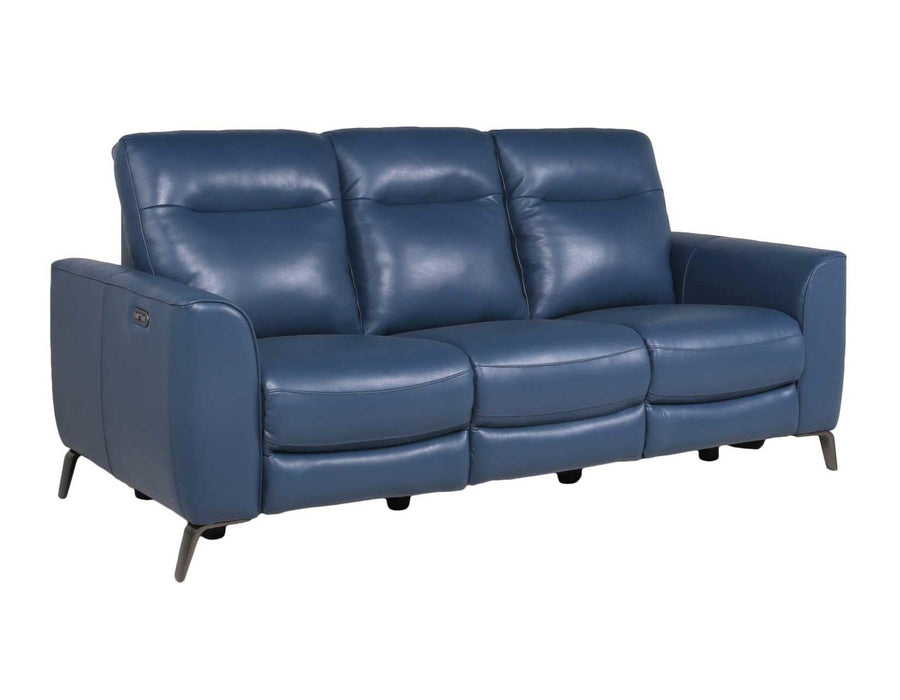 Steve Silver Sansa Leather Dual Power Reclining Sofa in Ocean Blue image