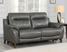 Steve Silver Trento Dual Power Leather Reclining Sofa in Charcoal image