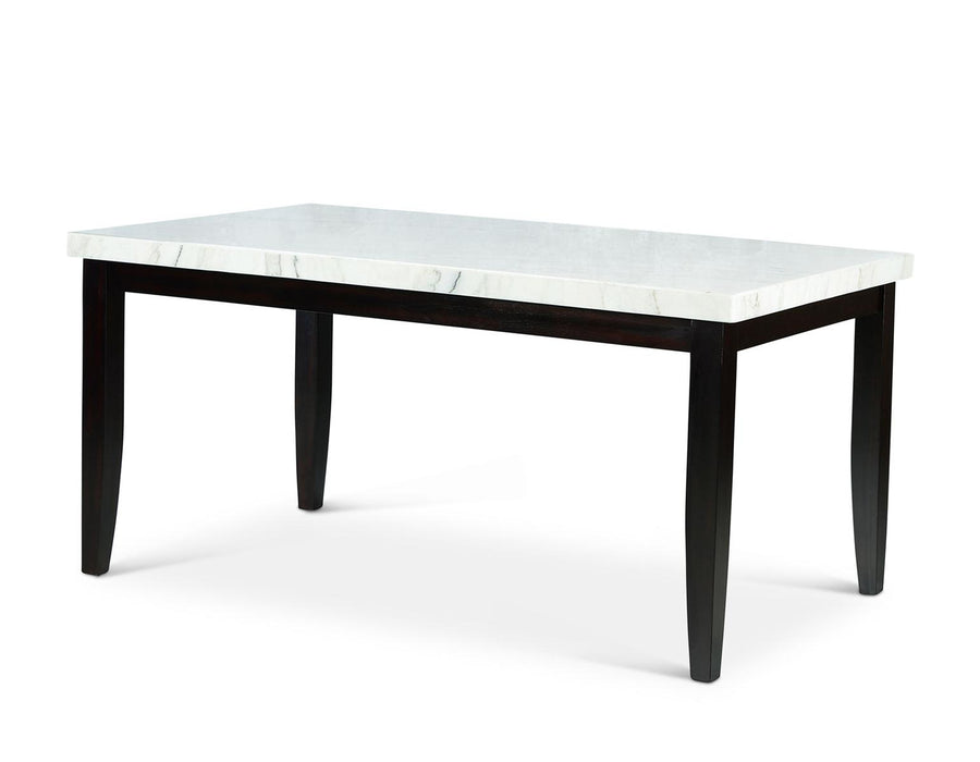 Steve Silver Westby White Marble Top Dining Table in Ebony Wood image