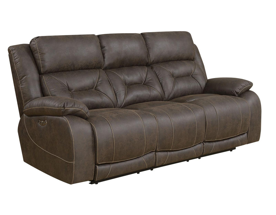 Steve Silver Aria Dual Power Reclining Sofa in Saddle Brown image