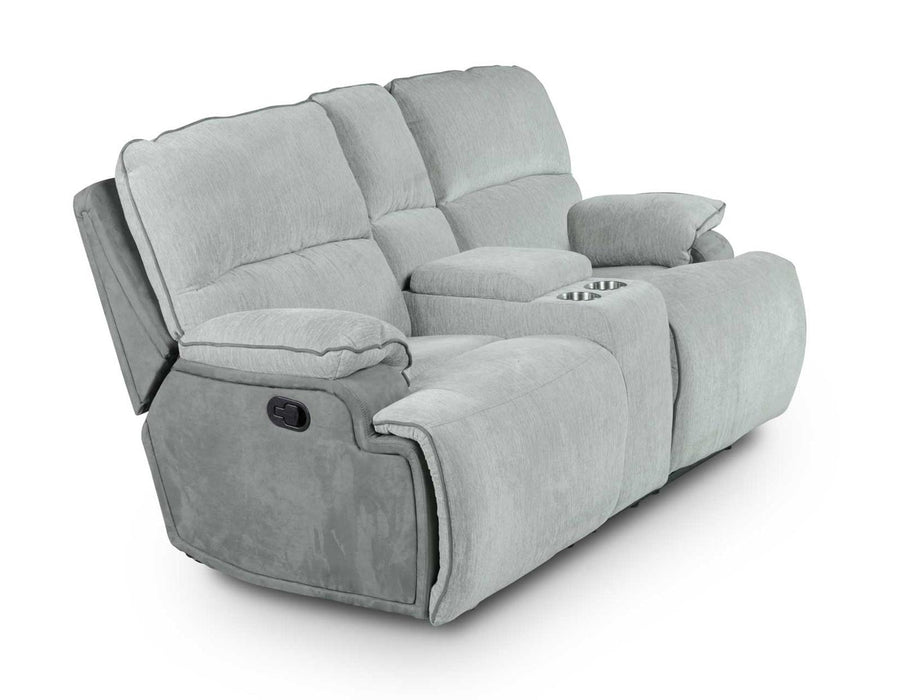 Steve Silver Cyprus Manual Reclining Console Loveseat in Two-Tone Cloud image