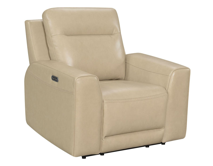 Steve Silver Doncella Leather Dual Power Recliner in Surly Sand image