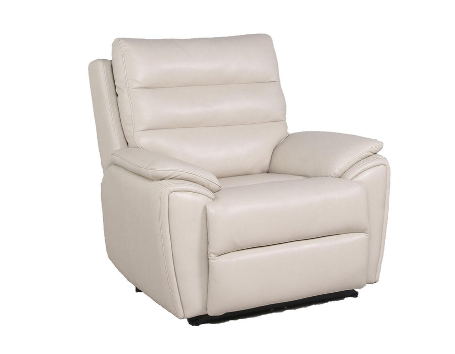 Steve Silver Duval Leather Dual Power Recliner in Impressive Ivory image