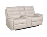 Steve Silver Duval Leather Dual Power Reclining Loveseat in Impressive Ivory image