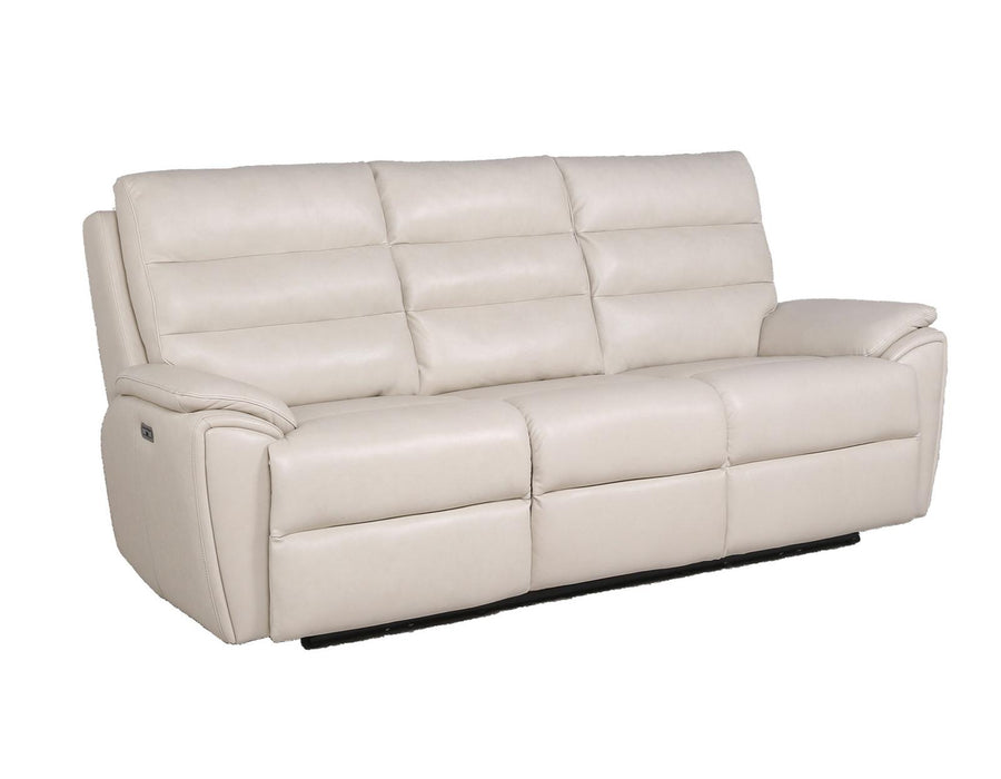 Steve Silver Duval Leather Dual Power Reclining Sofa in Impressive Ivory image