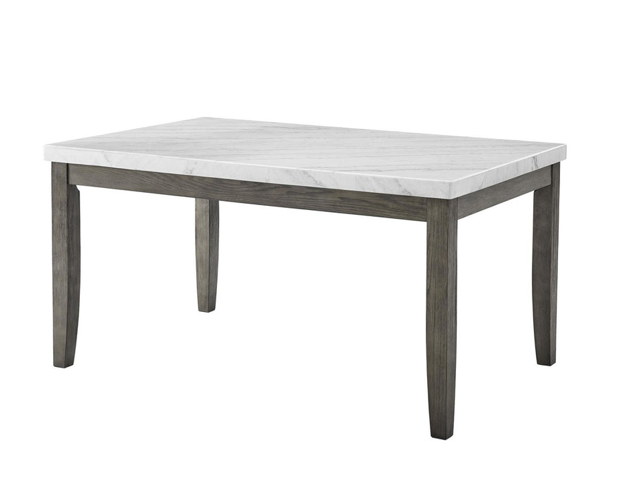 Steve Silver Emily White Marble Top Dining Table in Mossy Grey image