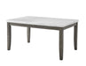 Steve Silver Emily White Marble Top Dining Table in Mossy Grey image