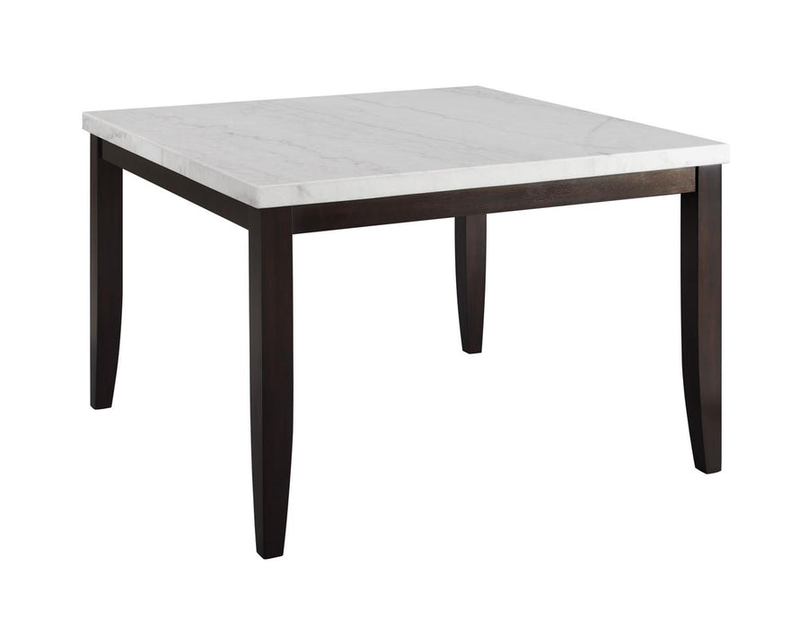 Steve Silver Francis Square Marble Top Dining Table in Cordovan Dark Cherry image